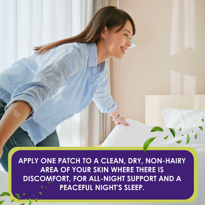 Relief Night Patch - 8 pack Arnica, White Willow Bark, Melatonin for Soreness for sleep