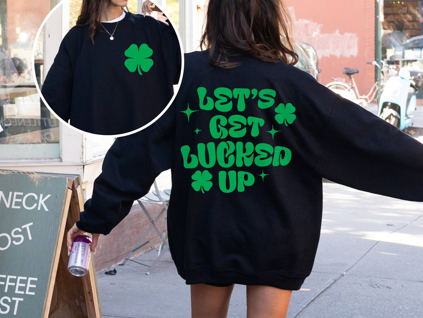 Let's Get Lucked Up OVERSIZED St. Patrick's Day Sweatshirt
