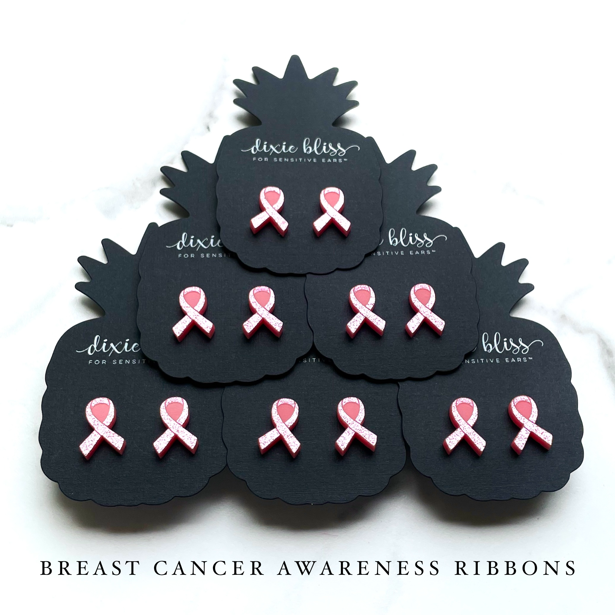 Pink Ribbon Studs - Breast Cancer Awareness