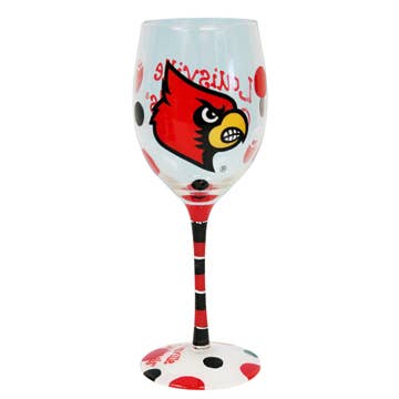 Louisville Cardinals Cardinals Drinkware Wine Glass