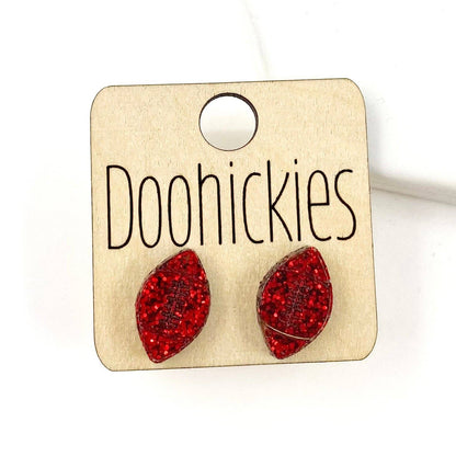 School Spirit Glitter Football Studs - Custom Spirit Earring