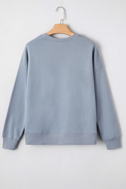 Sleet GAME DAY Checkered Letter Graphic Oversized Sweatshirt