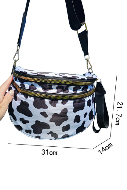 Phalaenopsis Checkered Print Wide Strap Large Crossbody Bag