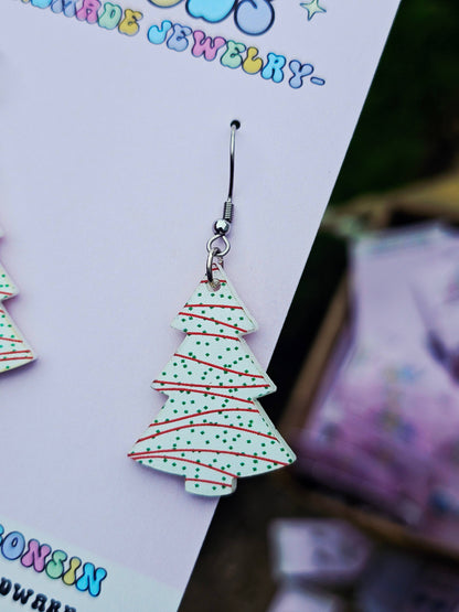 Little Debbie Christmas Tree Earrings
