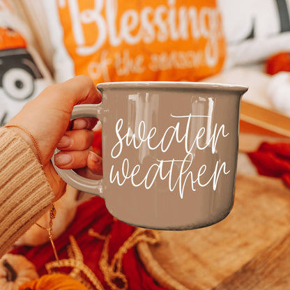 Neutral Fall Coffee Mug, Ceramic Cups for Autumn Home Accent