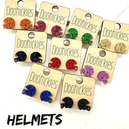 15mm School Spirit Helmet Studs - Custom Spirit Earrings