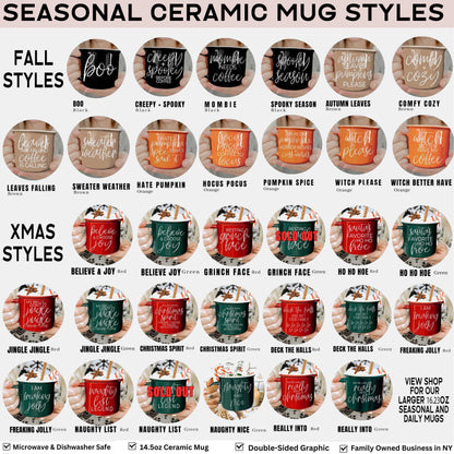 Neutral Fall Coffee Mug, Ceramic Cups for Autumn Home Accent