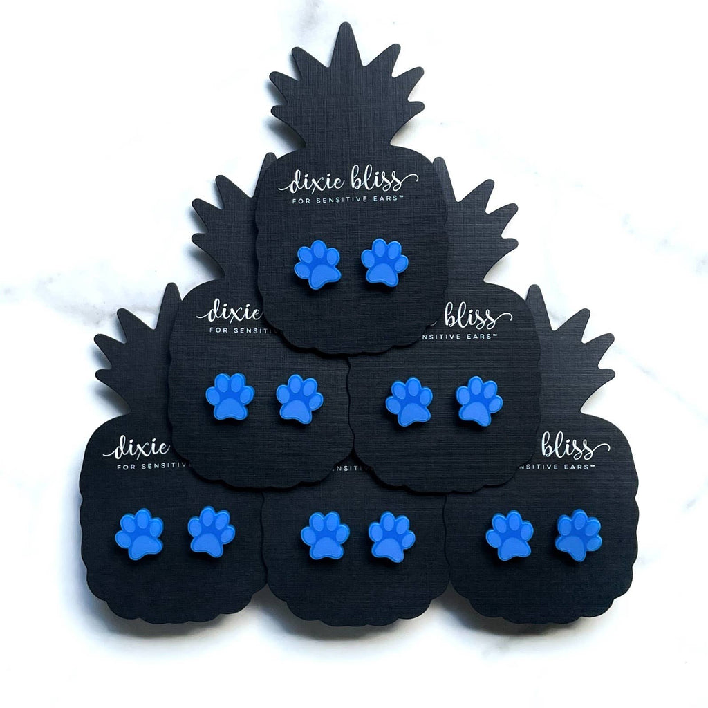 Paw Studs - Blue