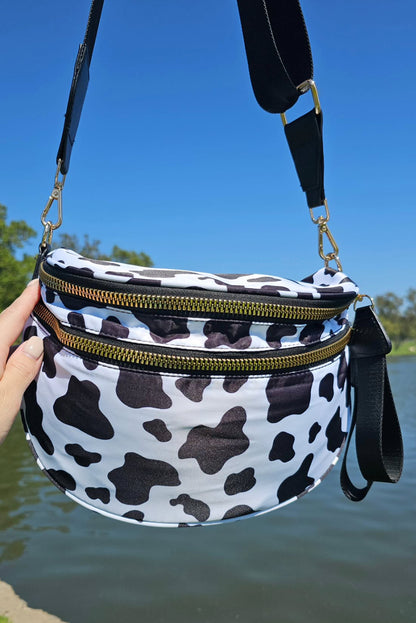 Phalaenopsis Checkered Print Wide Strap Large Crossbody Bag