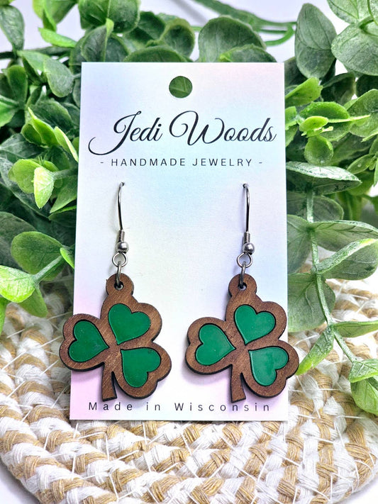 Shamrock Clover Inlay Earrings