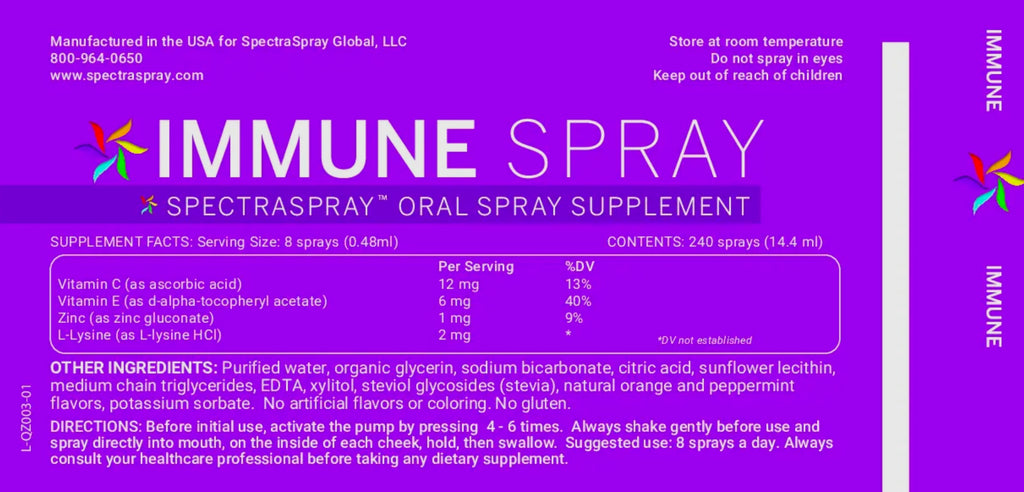 Be Well Immune Spray Kit with Hand Sanitizer Set