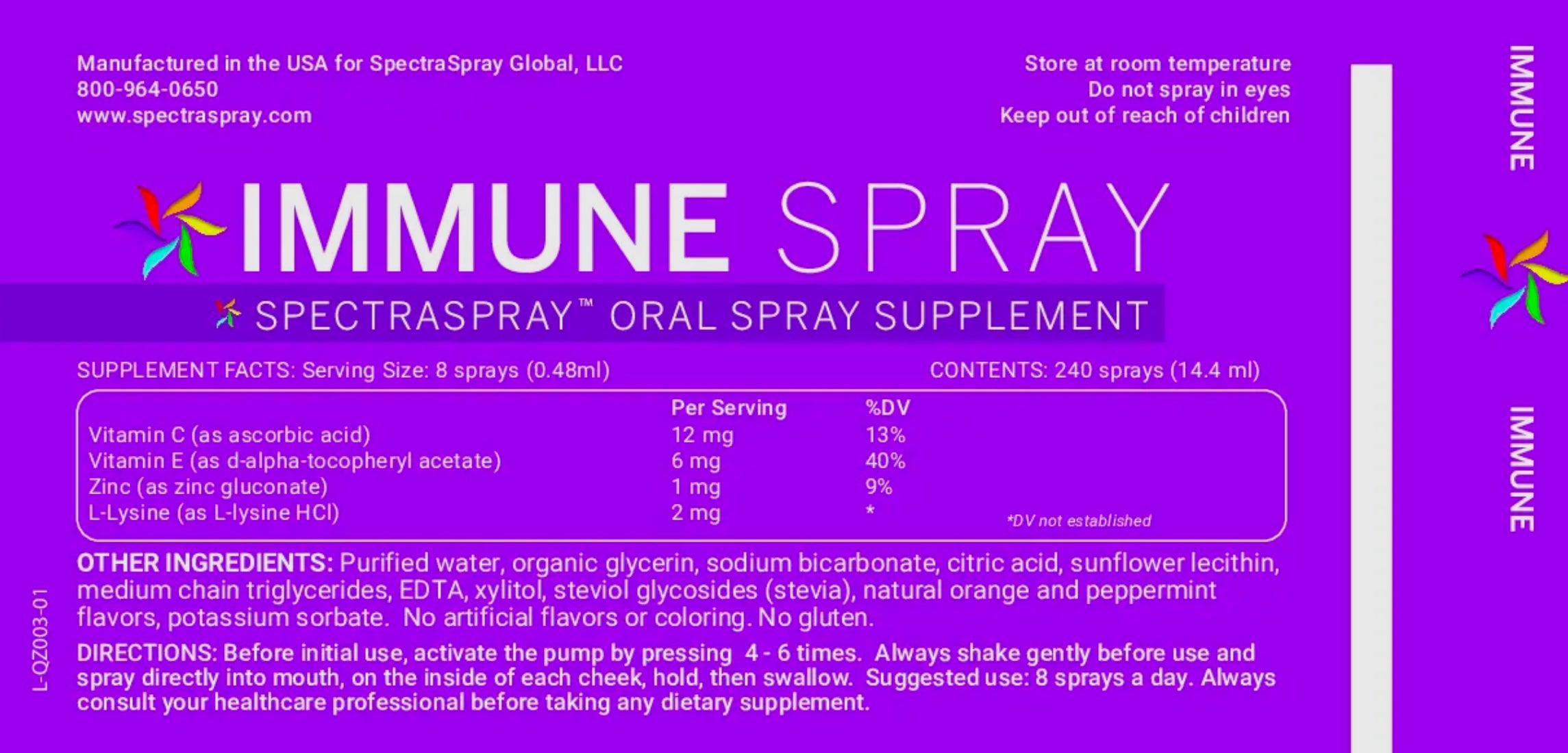 Be Well Immune Spray Kit with Hand Sanitizer Set