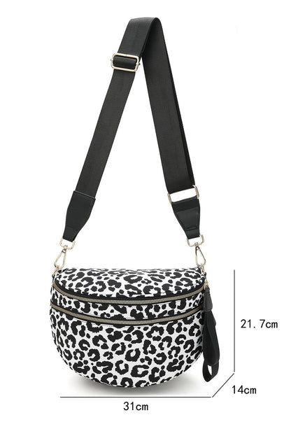 Phalaenopsis Checkered Print Wide Strap Large Crossbody Bag