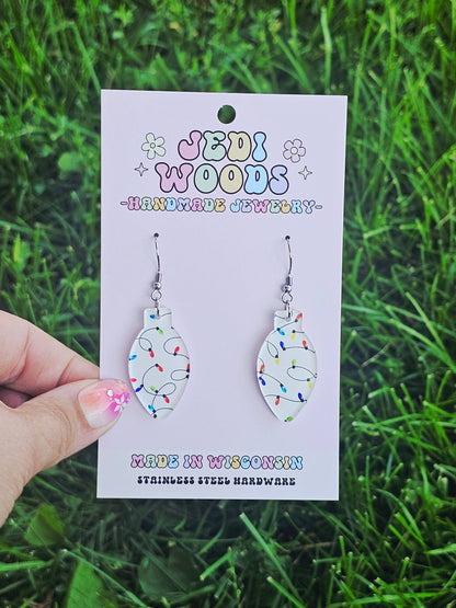 Christmas Light Strings - Lightbulb Acrylic Earrings