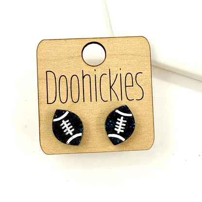 School Spirit Glitter Football Studs - Custom Spirit Earring